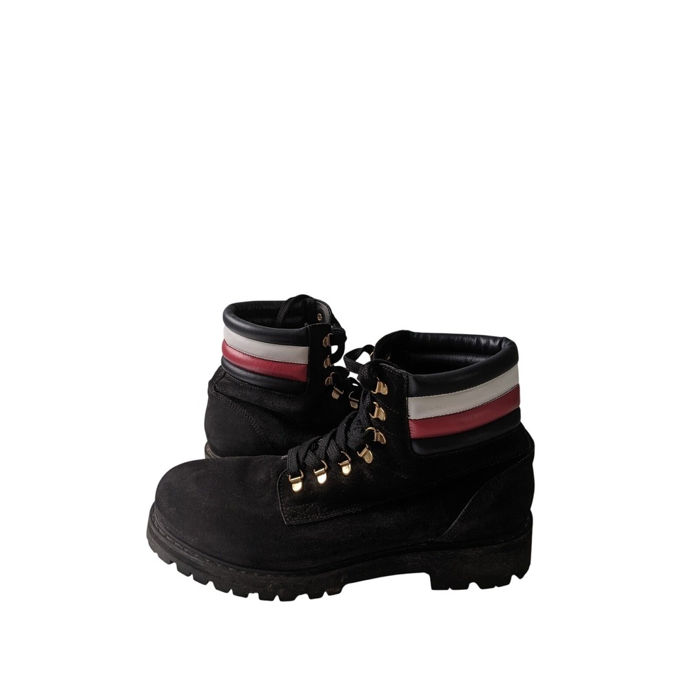Tommy Hilfiger x Lewis Hamilton Black Suede Combat Boots EU 44 US 11